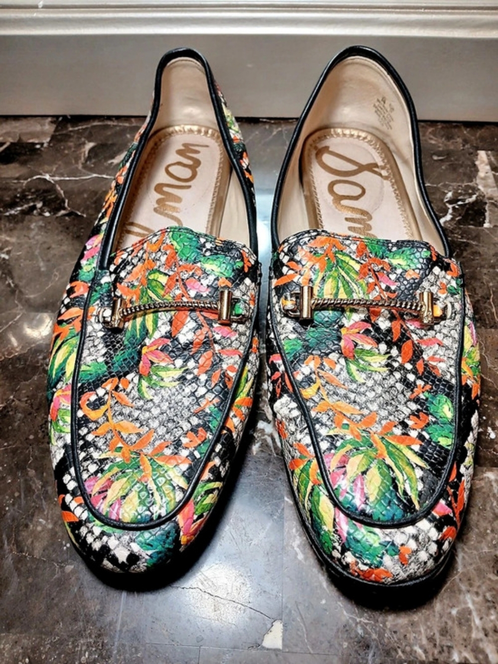 Sam Edelman Loraine Bit Loafer (Retro Floral Snake Print) Floral Snake Print